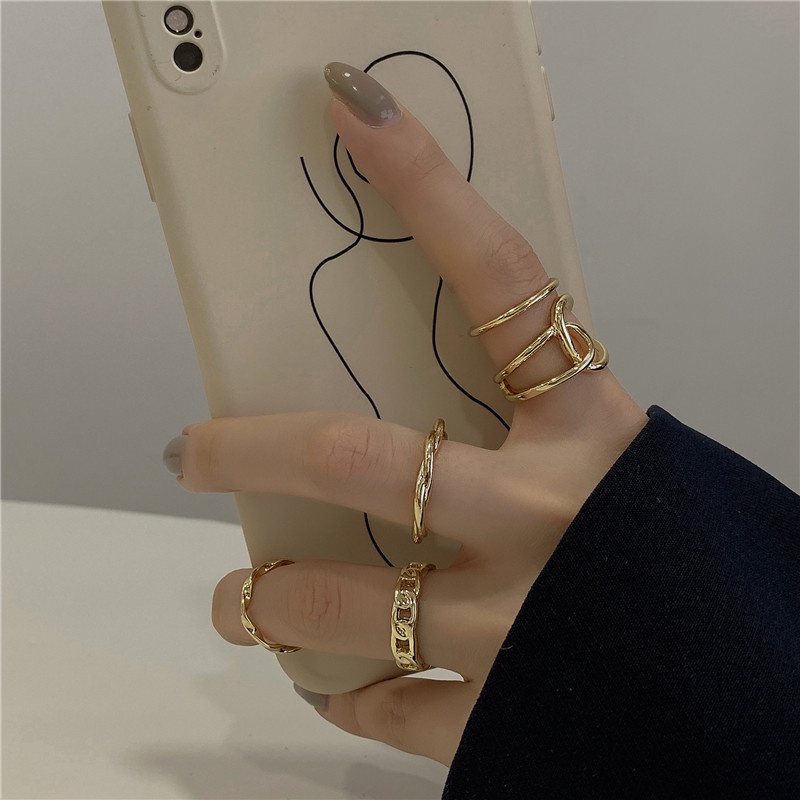 Set 5 Nhẫn Hợp Kim Hàn Quốc Thời Trang Siêu Đẹp Mainia Shop