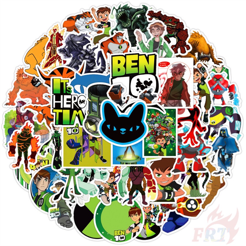 Set 50 miếng dán trang trí thủ công hình nhân vật Ben 10 độc đáo