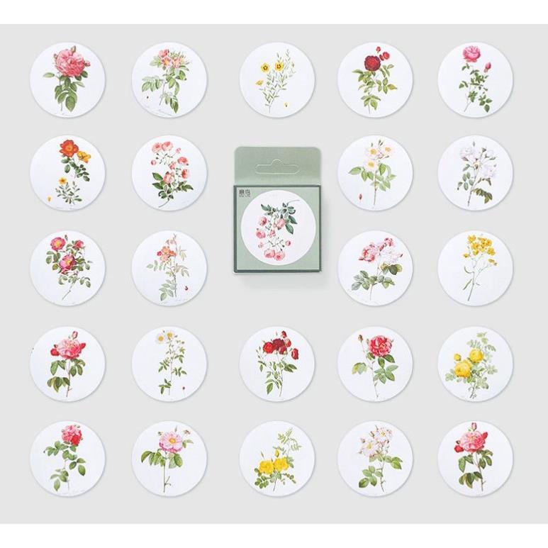 Bộ 46 Sticker Hoa Lá trang trí E33