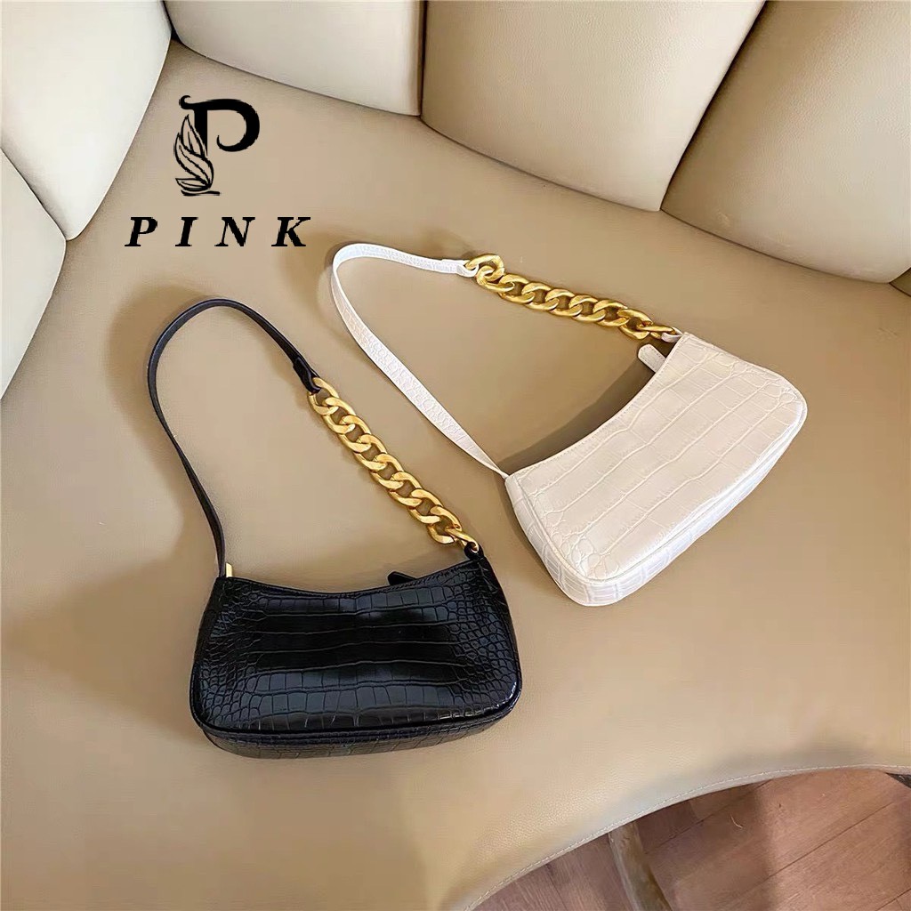 Túi kẹp nách nữ xích nối, Túi xách nữ da mềm sống ảo dễ thương P02 - PINK SHOP | BigBuy360 - bigbuy360.vn