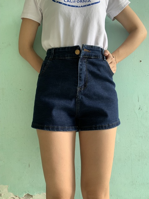 [BIG SIZE] QUẦN SHORT SIZE ĐẠI XANH ĐẬM LƯNG CAO CO DÃN MẠNH