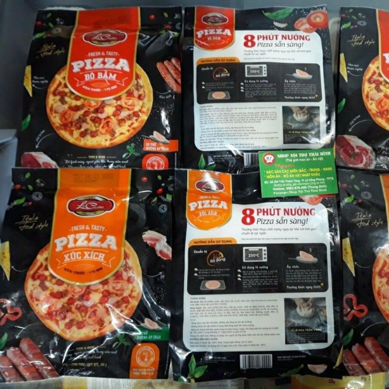 Pizza Sẵn sàng 2 vị pizza xúc xích và bò băm