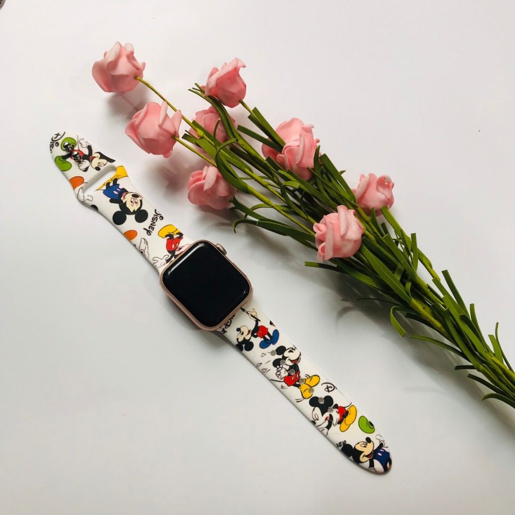 [Hàng mới về] Dây đeo đồng hồ Apple Watch Silicol họa tiết cute, dễ thương