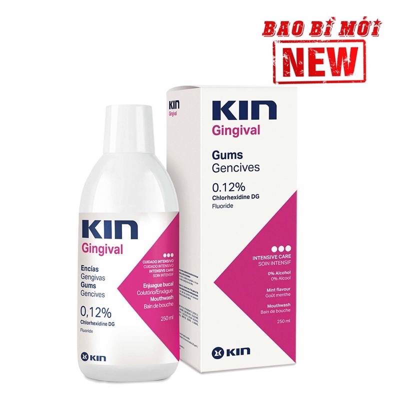 NƯỚC SÚC MIỆNG KIN GINGIVAL - HỖ TRỢ GIẢM VIÊM NHA CHU, VIÊM NƯỚU, HÔI MIỆNG, CHẢY MÁU CHÂN RĂNG - CHAI 125ML