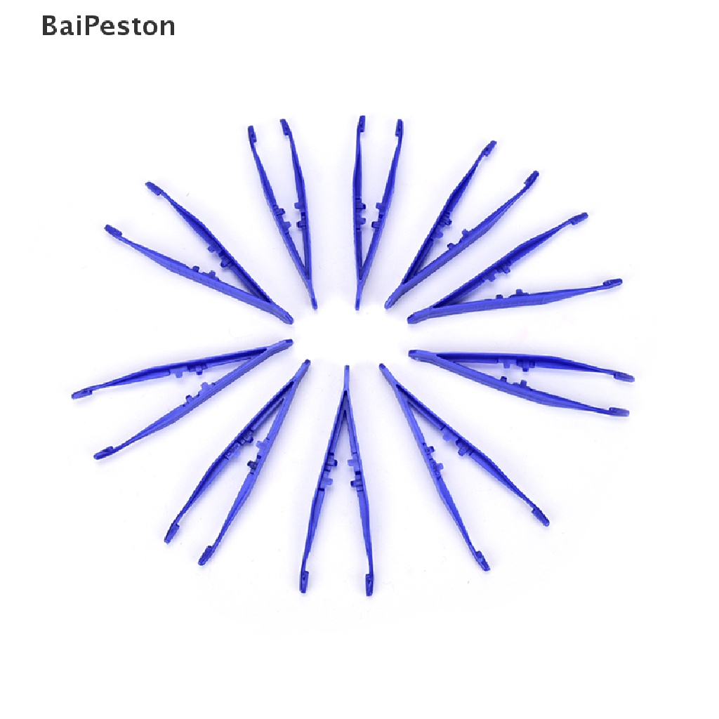 Set 10 Nhíp Y Tế Bằng Nhựa Màu Xanh Dương ♨Nóng Bỏng