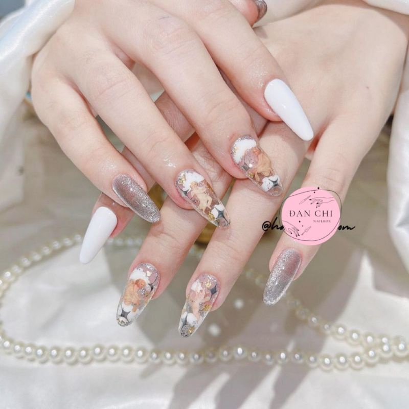 NailBox móng úp thiết kế sẵn Mẫu Mắt Mèo Thiên Thần