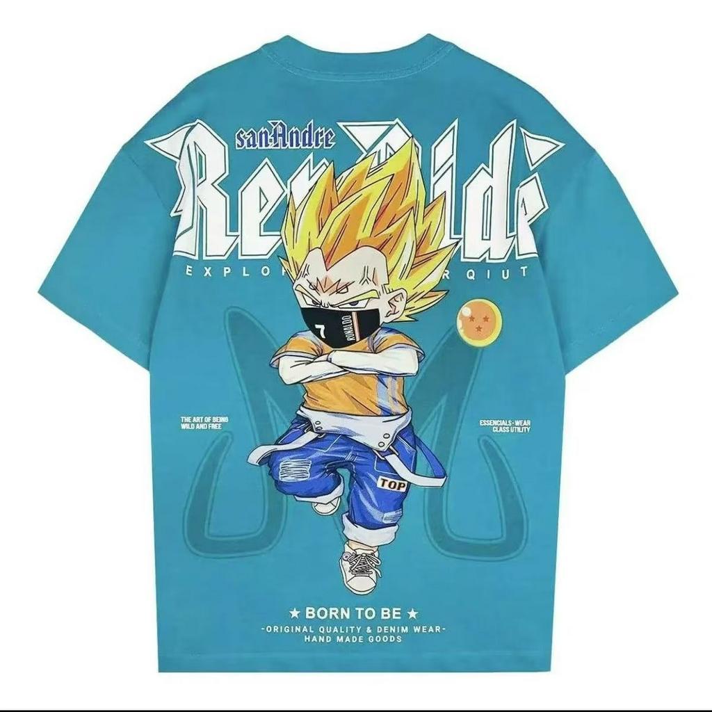 Áo Thun Tay Ngắn Cổ Tròn In Họa Tiết Hoạt Hình 4 Màu Tùy Chọn Thời Trang Mùa Hè Cho Nam M-5XL