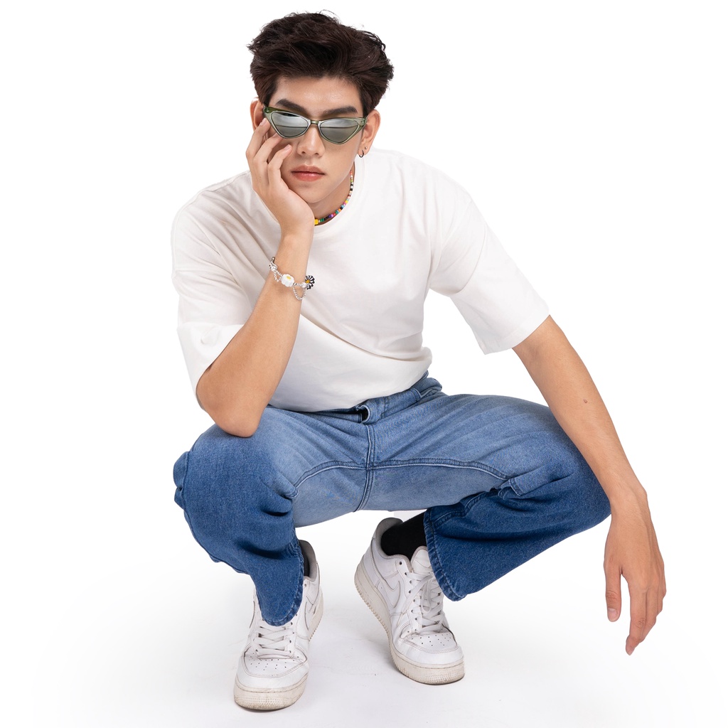 KIẾM LÀ MỐT OMBRE - quần jeans nam dài ống rộng màu xanh chuyển màu đậm