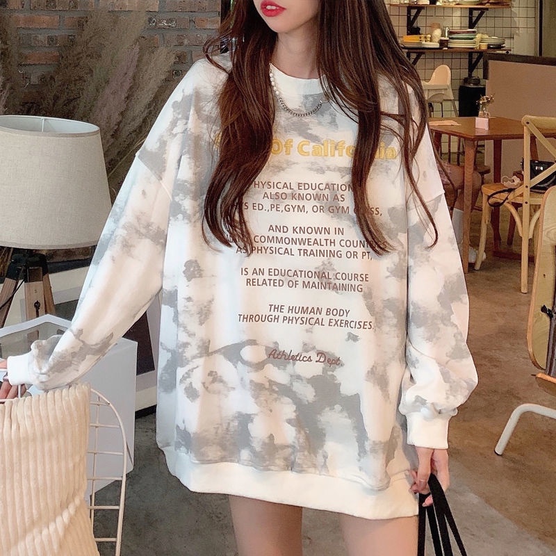Áo sweater Mỏng Tay Dài Dáng Rộng Nhuộm Màu Phong Cách Hàn Quốc Dành Cho Nữ áo len nữ JL-WY-02