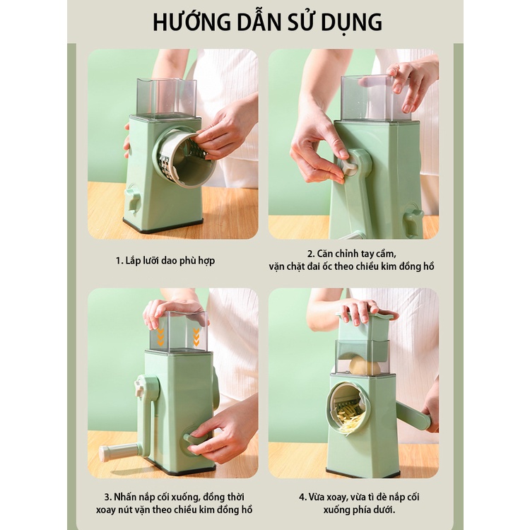 [Freeship] Dụng Cụ Thái Rau Củ Quả Đa Năng 4 in 1 Máy. Cắt Máy Bào Củ Qủa Đa Năng Nhỏ Gọn Tiện Lợi - BẨO HÀNH 1 ĐỔI 1