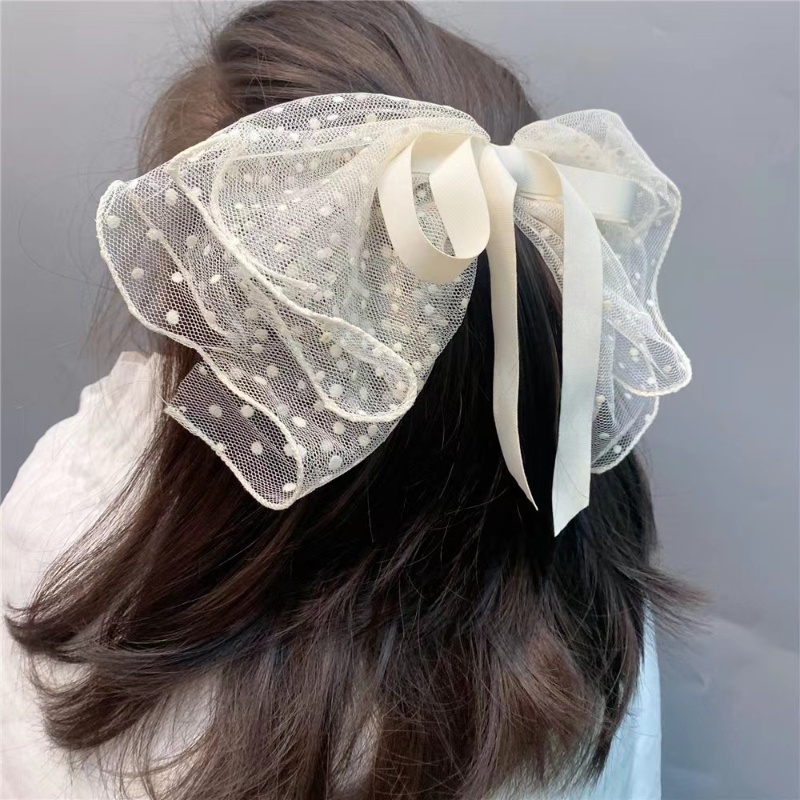 Kẹp Tóc Nơ Ren Siêu Xinh Tinh Tế Cho Nữ