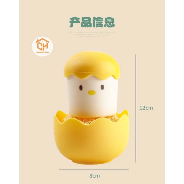 Dụng Cụ Rửa Bát Đĩa Cọ Chà Xoong Nồi Hình Con Vịt Cute Cam Homeware