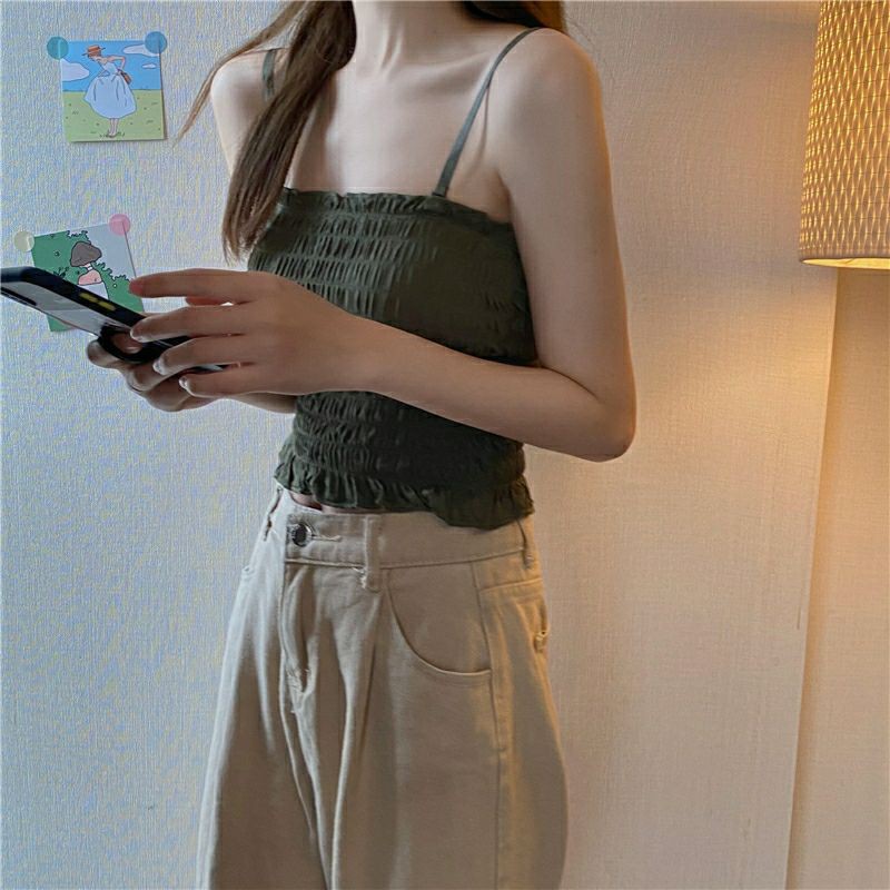 Áo Hai Dây Bo Chun Phong Cách Trẻ Trung Năng Động