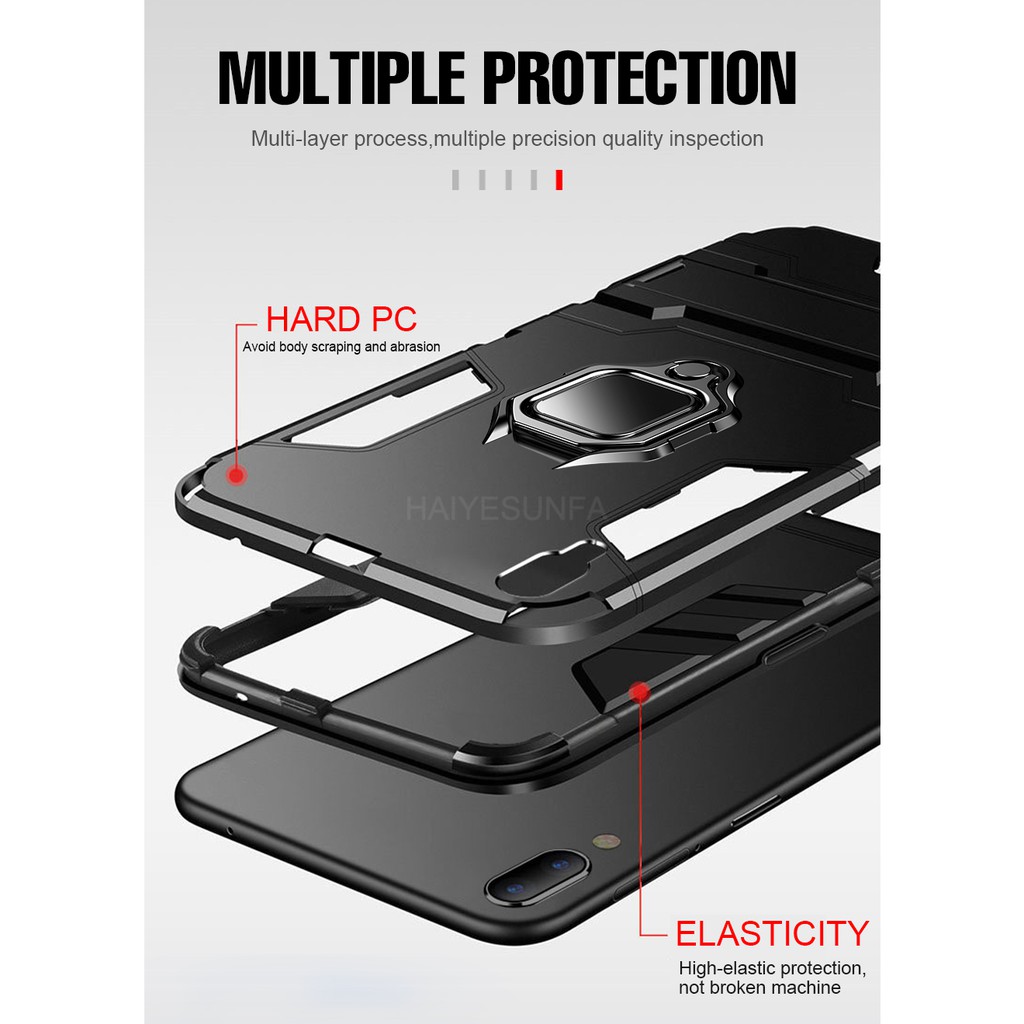 Ốp điện thoại kiểu giáp bảo vệ chống sốc kèm giá đỡ nam châm cho Xiaomi Mi 9 9SE mi8 SE Mi 8 Pro Mi8 Lite