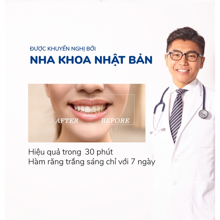 [Trắng sáng, thơm mát] Combo miếng dán trắng răng Anriea Bạc Hà, kem đánh răng, nước súc miệng - A06.A05.A09.A13.A11