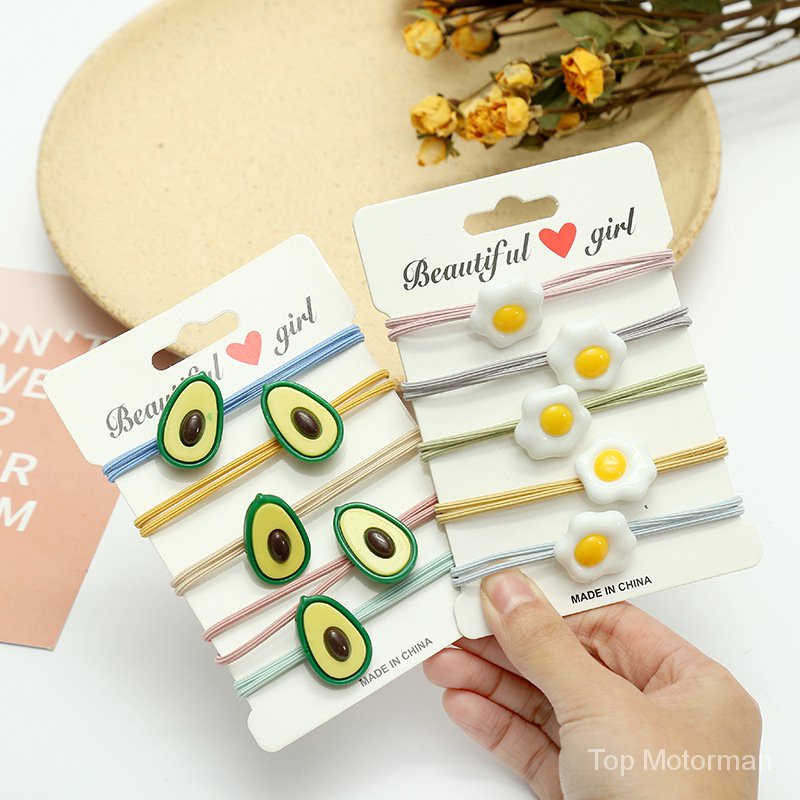 Avocado-shaped Rubber Hairbands Stretch Design Korean Style For Couples