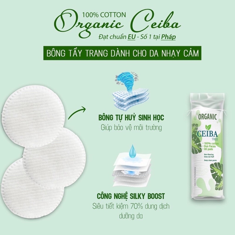 Bông tẩy trang Organic Ceiba