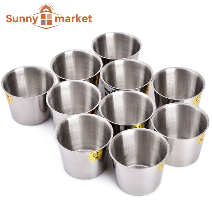Combo 10 Ly inox 304 cao cấp Thuận Phát, khuôn inox làm bánh plan, làm rau câu, làm đá nhiều size