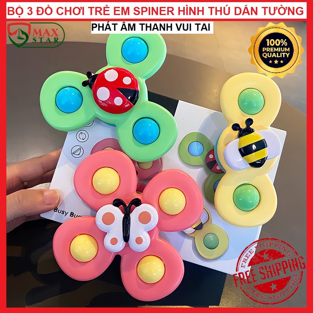 Bộ đồ chơi con quay dán tường phát âm thanh cho bé cao cấp Bộ đồ chơi cho bé Bộ đồ chơi spiner con quay 2 cánh cho bé ✅