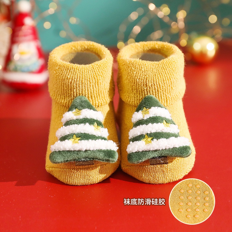 Vớ dày họa tiết Giáng sinh dễ thương cho bé từ 0-12 tháng tuổi