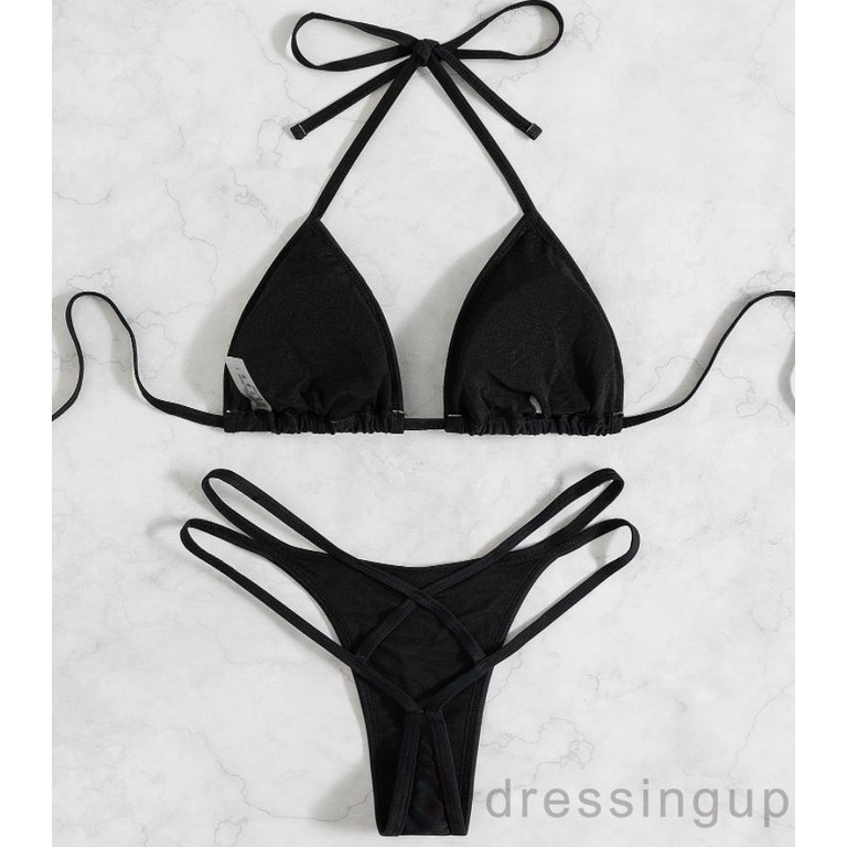 Bộ Đồ Bơi 2 Mảnh Hở Lưng Có Đệm Màu Sắc Gợi Cảm Cho Nữ