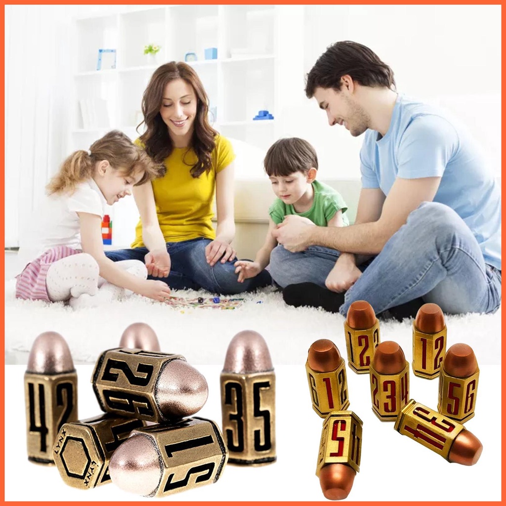 Bộ Bài Poker 6 Mặt Bằng Kim Loại 9mm D6 Chuyên Dụng