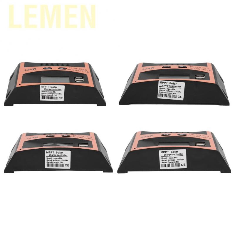 Lemen 12V/24V MPPT Solar Panel Regulador LCD Screen Auto Battery Controller Charge 30A/ 40A/ 50A/60A