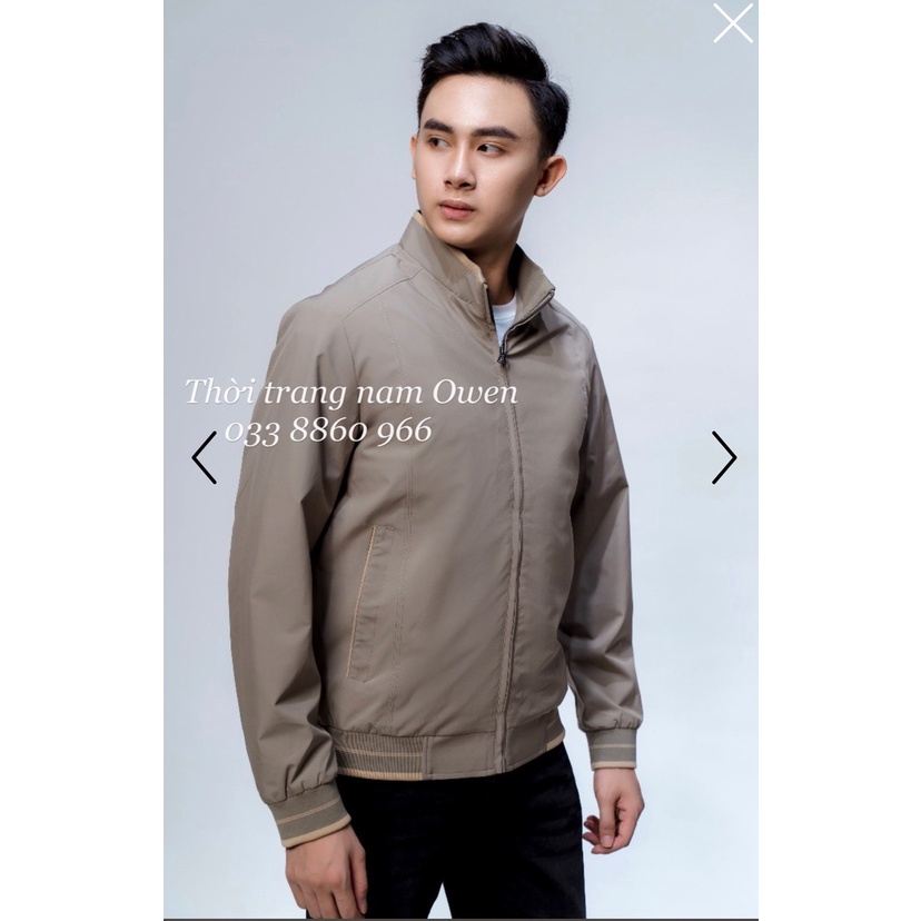 OWEN - Áo khoác gió nam 2 lớp màu nâu be nhạt 61058