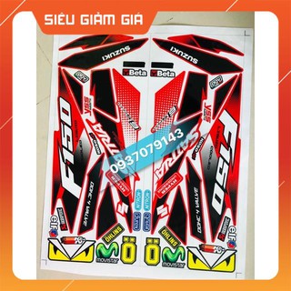 Tem rời satria FI 150 dán xe đỏ 3 lớp ko bay màu