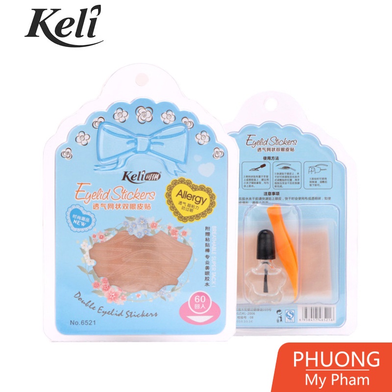 Kích Mí Lưới Tàng Hình KELI 60 Miếng Kèm Keo Siêu Chắc