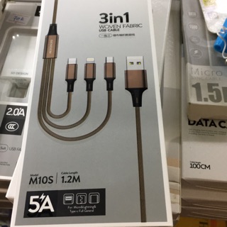Cáp sạc 3 đầu chính hãng Sendem M10