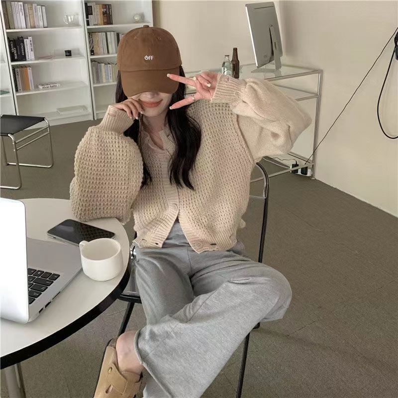 Áo khoác cardigan SUXI tay phồng thời trang mùa thu Hàn Quốc cho nữ