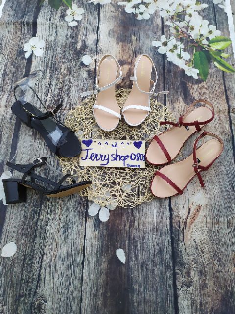 [Mã FASHIONGREEN264 giảm 10% tối đa 30k đơn từ 99k] Sandal cao gót 5p dây mảnh viền sườn siêu xinh