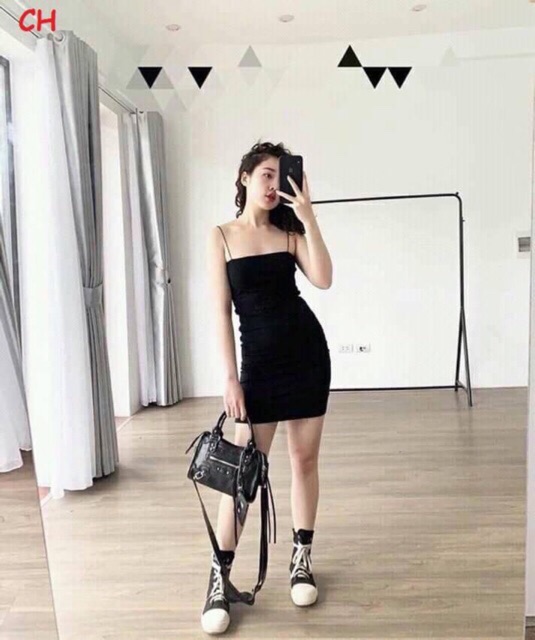 Đầm Body 2 Dây💖𝑭𝑹𝑬𝑬𝑺𝑯𝑰𝑷💖Váy Hai Dây Bún Ôm Dáng Chất Thun Borip Dày Mịn Đẹp Freesize