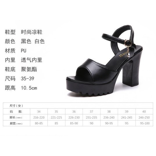 Sandal cao gót 9p, có 2 màu đen và trắng