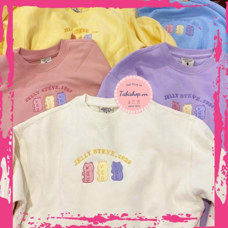 [FREESHIP] Áo sweater nữ cổ tròn hình gấu Tabishop áo hoodie nỉ form rộng  phong cách ulzzang Hàn Qu