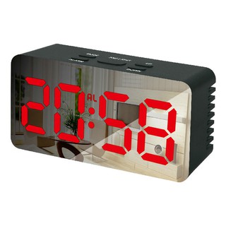 Đồng Hồ Báo Thức Mặt Gương, Màn Hình LED Điện Tử, Có Chế Độ Ban Đêm