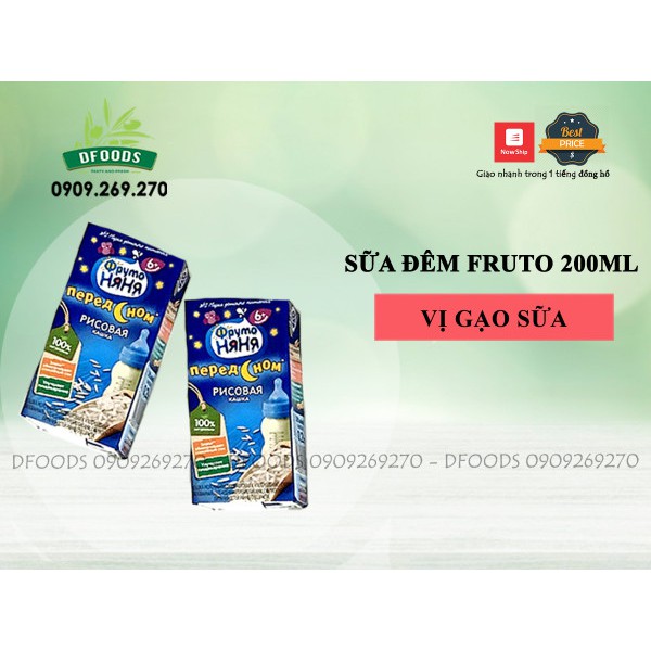 [Mix vị] Combo 12 hộp sữa đêm, ngày Fruto Nga date tháng 09.2022