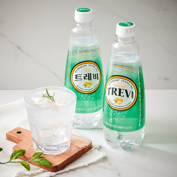 LOTTE) Nước Giải Khát Trevi Hương Quýt - 롯데) 트레비 감귤 500ML