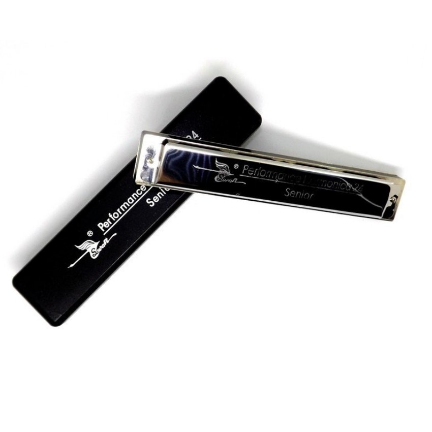 Kèn harmonica Tremolo Swan Senior key C (Bạc)kèm hộp và bao nhung - kèn âm nhạc, kèn harmonica - 206480