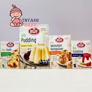 Các loại bột hữu cơ Gelatine hữu cơ Ruf, Pudding, Bột nở, Men nở