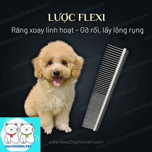 Lược Inox chải lông cho chó mèo giúp gỡ rối, chống rụng lông
