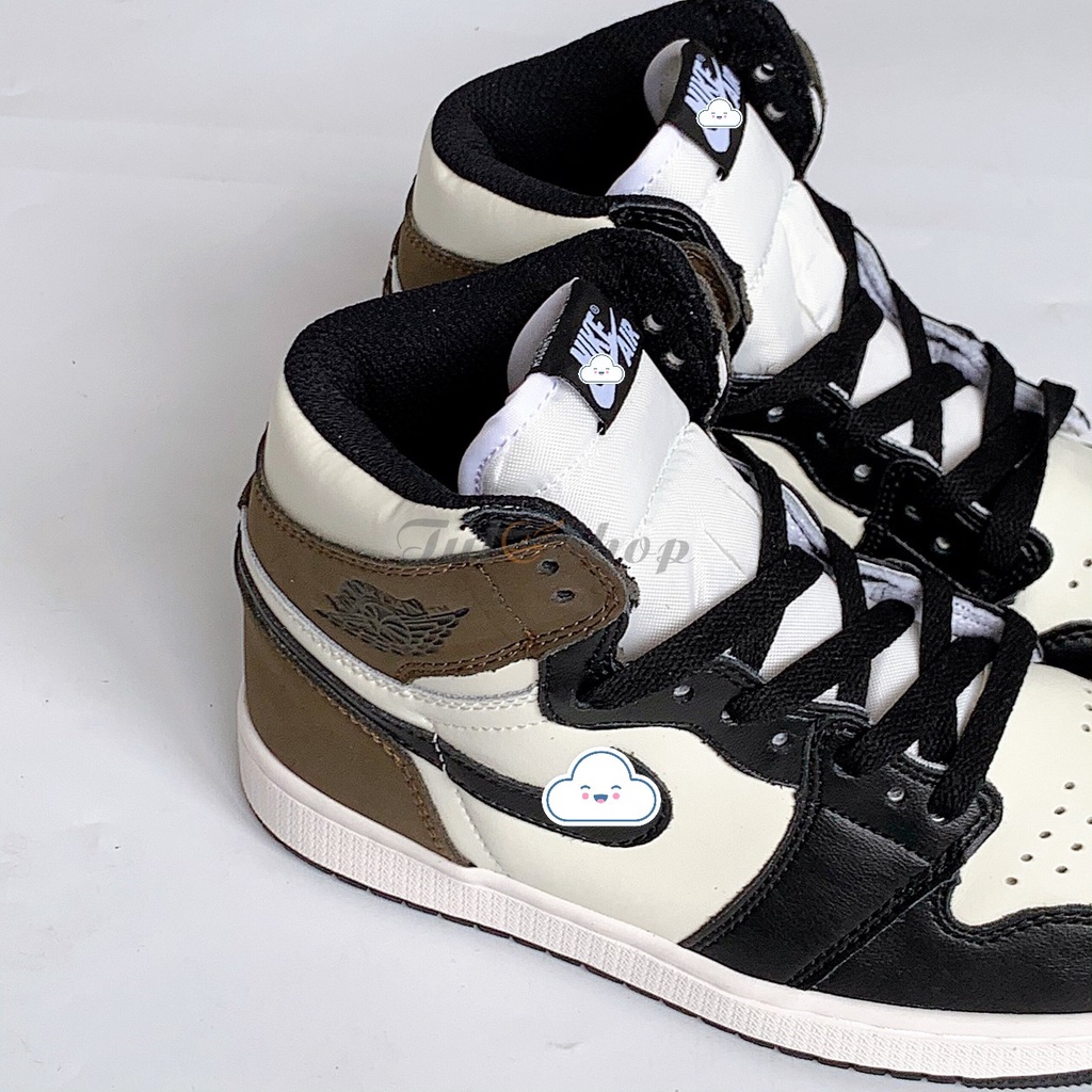 Giày thể thao Jordan 1 cao cổ nâu đen, Giày sneaker air jd1 dark mo cha nam nữ cực chất dễ phối đồ hàng Full Box