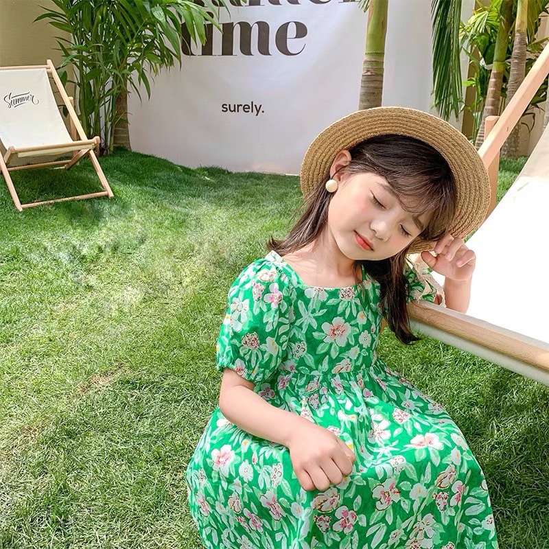 Váy thô hoa xanh Melisa-HÀNG SALE KO ĐỔI TRẢ