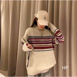 Áo Len Tay Dài Form Rộng Màu Đỏ Họa Tiết Giáng Sinh Thời Trang Thu Đông Cho Mùa Đông Ấm Áp CE10AL3