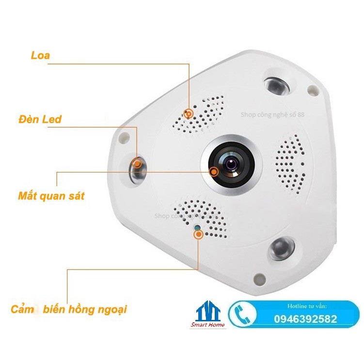 CAMERA IP VR CAM 3D 3 Chiều 360 Độ -Toàn Cảnh