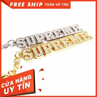 Móc khóa Supreme Block Logo Keychain