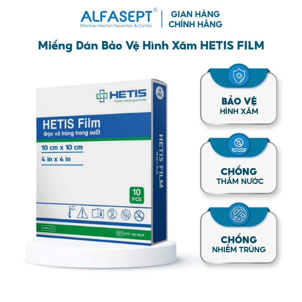 Miếng Dán Bảo Vệ Hình Xăm HETIS FILM Trong Suốt, Chống Thấm Nước