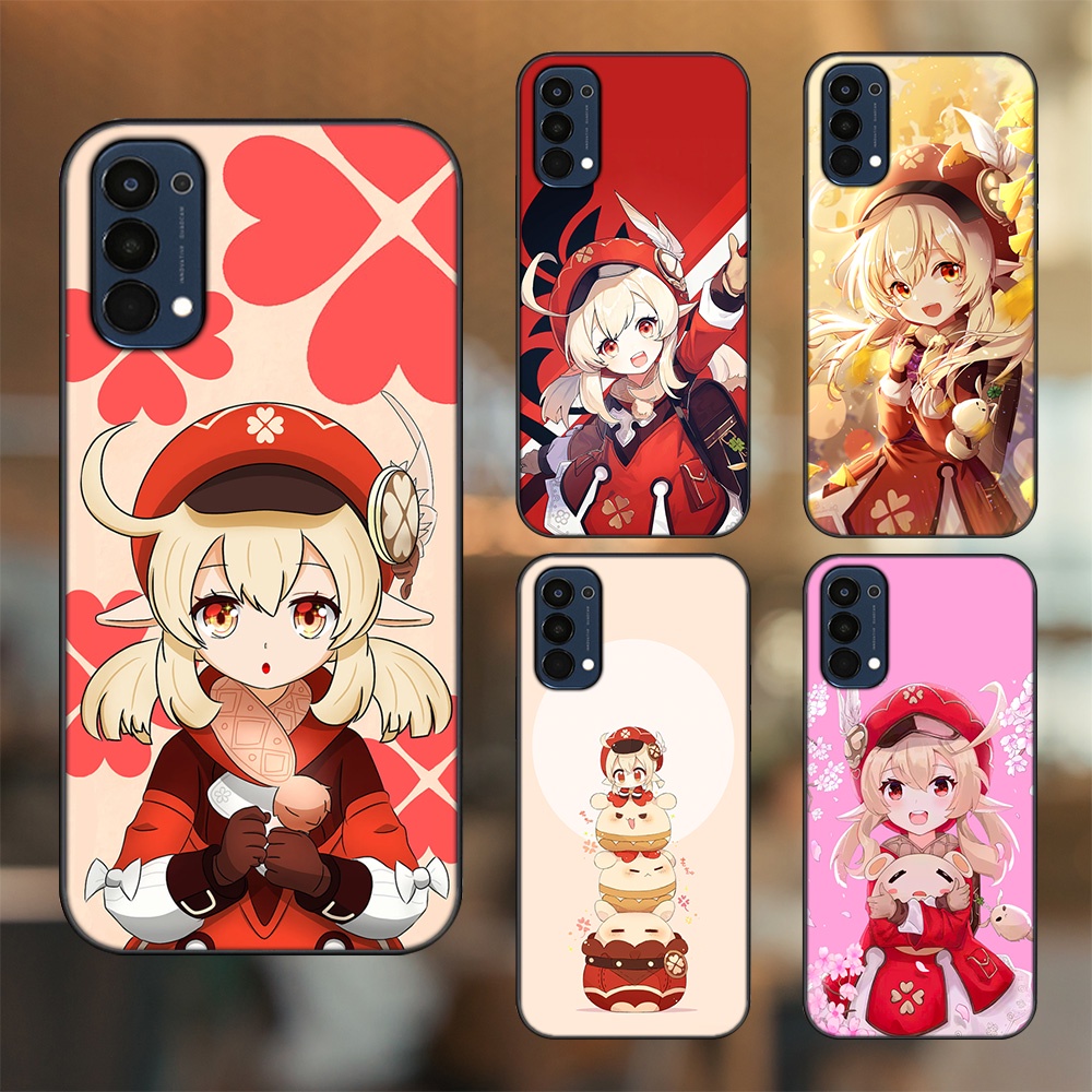 Ốp lưng Oppo Reno 4 viền đen in hình Klee Genshin Impact