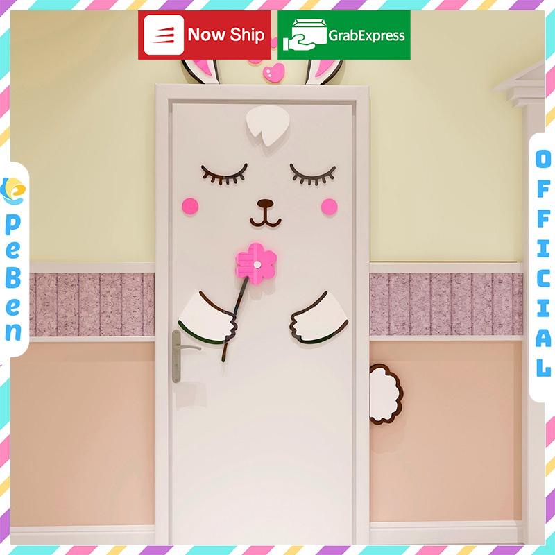 Tranh dán tường mica 3d decor khổ lớn trang trí Dán Cửa trang trí mầm non, phòng cho bé Nhiều Size - EPeBen